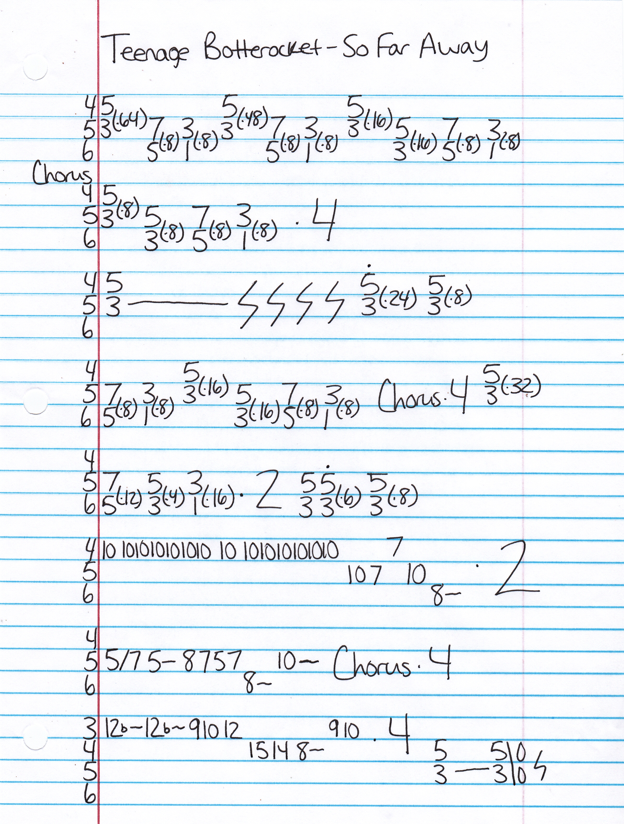 High quality guitar tab for So Far Away by Teenage Bottlerocket off of the album Total. ***Complete and accurate guitar tab!***